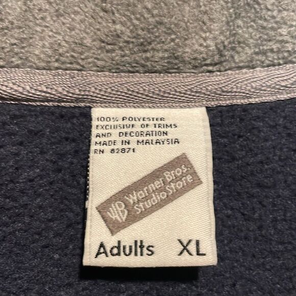 Warner Bros- Tazmanian Devil Logo Embroidered 1/4 Zip Fleece Pullover- Size XL - Picture 3 of 7